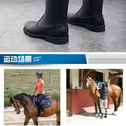 Men Horse Riding Boots  / Microfiber Leather Equestrian  Boots @ ghoddosh.com