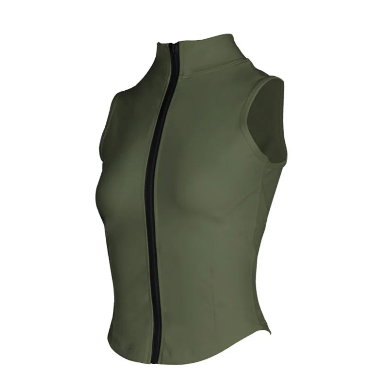 Women's High-Neck Zip-Up Equestrian Vest | Sleeveless Riding & Training Top @ ghoddosh.com
