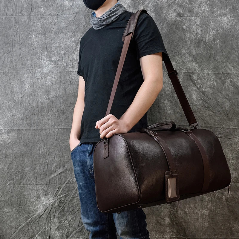 Luxury Genuine cow Leather Equipment Travel Bag - Ghoddosh 