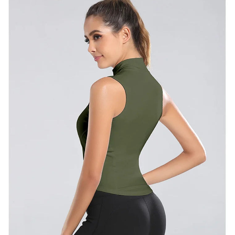 Women's High-Neck Zip-Up Equestrian Vest | Sleeveless Riding & Training Top @ ghoddosh.com