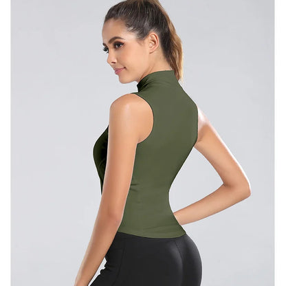 Women's High-Neck Zip-Up Equestrian Vest | Sleeveless Riding & Training Top @ ghoddosh.com