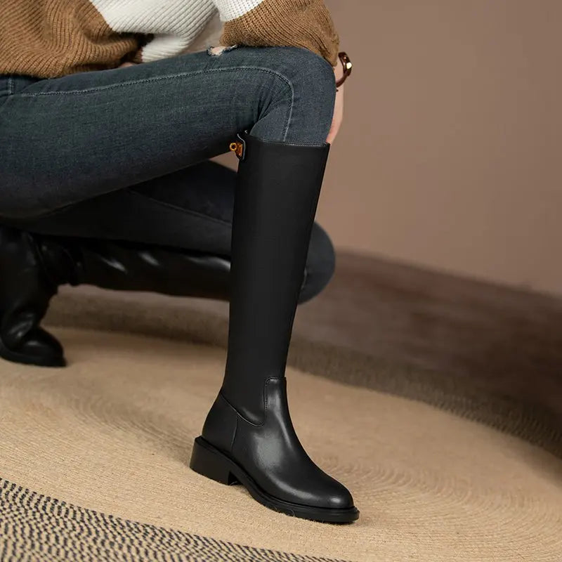 Hot cow split leather equestrian boots . Ghoddosh