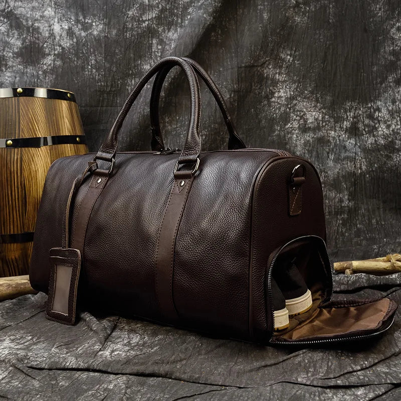 Luxury Genuine cow Leather Equipment Travel Bag - Ghoddosh 