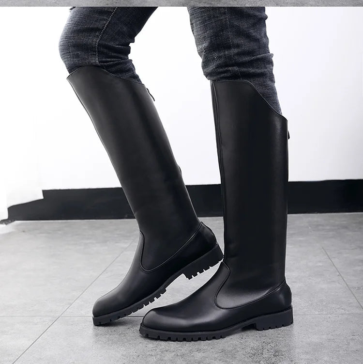 Men Horse Riding Boots  / Microfiber Leather Equestrian  Boots @ ghoddosh.com
