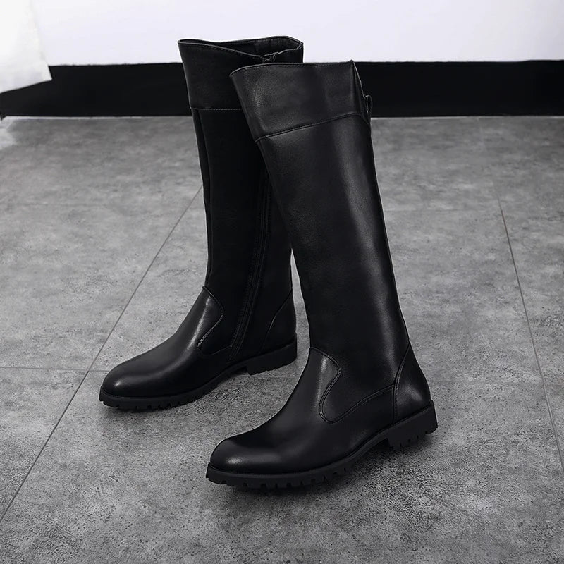 Men Horse Riding Boots  / Microfiber Leather Equestrian  Boots @ ghoddosh.com