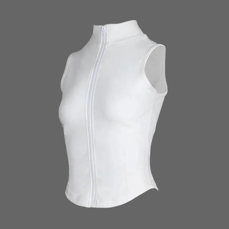 Women's High-Neck Zip-Up Equestrian Vest | Sleeveless Riding & Training Top @ ghoddosh.com