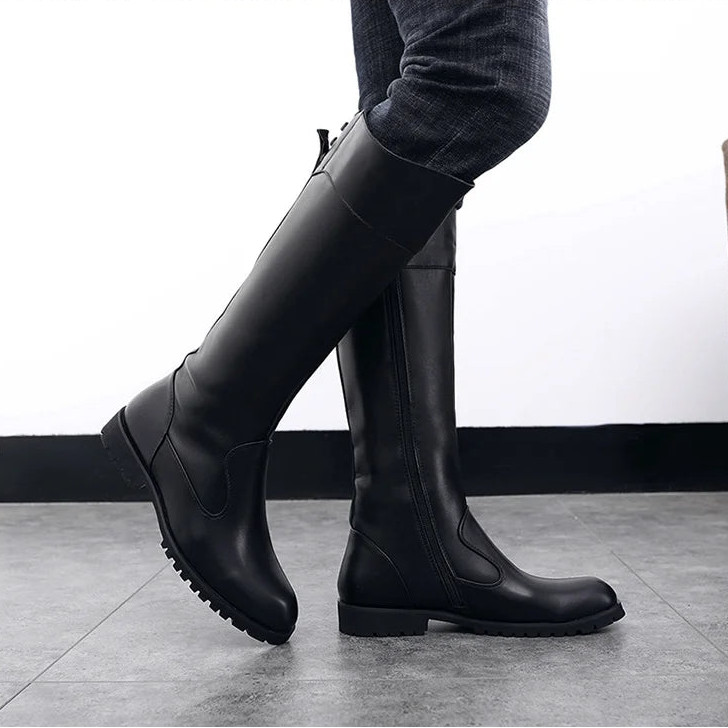 Men Horse Riding Boots  / Microfiber Leather Equestrian  Boots @ ghoddosh.com