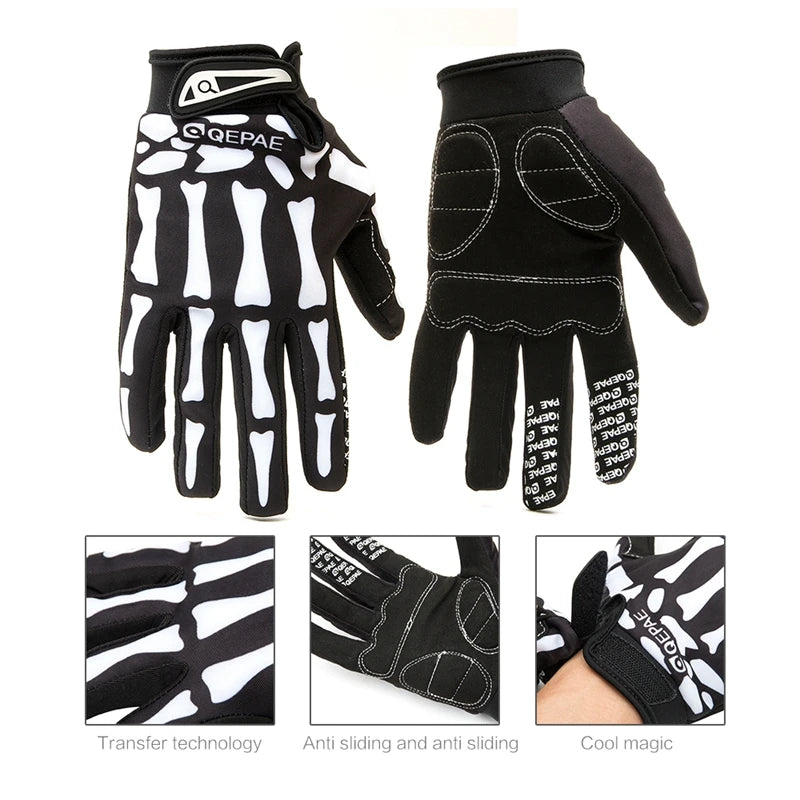Skull Full Finger Knuckle Anti-slip Gloves . Ghoddosh