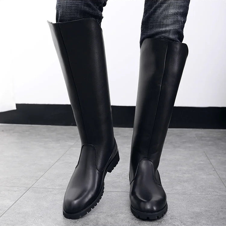 Men Horse Riding Boots  / Microfiber Leather Equestrian  Boots @ ghoddosh.com