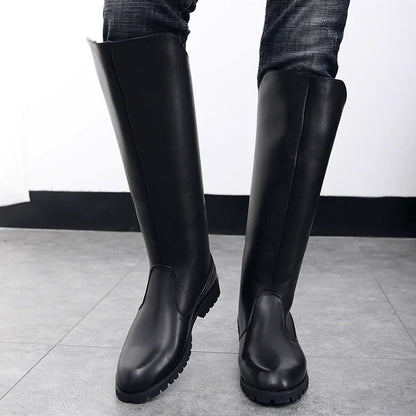 Men Horse Riding Boots  / Microfiber Leather Equestrian  Boots @ ghoddosh.com