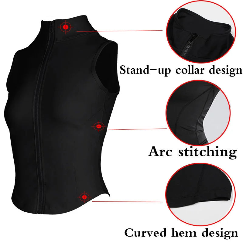 Women's High-Neck Zip-Up Equestrian Vest | Sleeveless Riding & Training Top @ ghoddosh.com