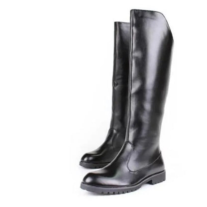 Men's Tall Leather Equestrian Boots – Knee-High Military Parade Riding Footwear @ ghoddosh.com