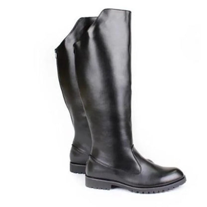 Men's Tall Leather Equestrian Boots – Knee-High Military Parade Riding Footwear @ ghoddosh.com