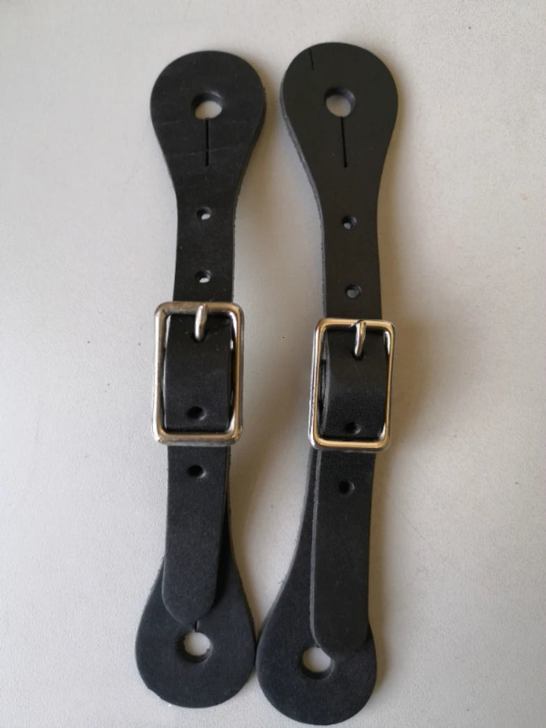 2pcs Horse Riding Bronzed Western Style Spurs with Leather Belt . Ghoddosh