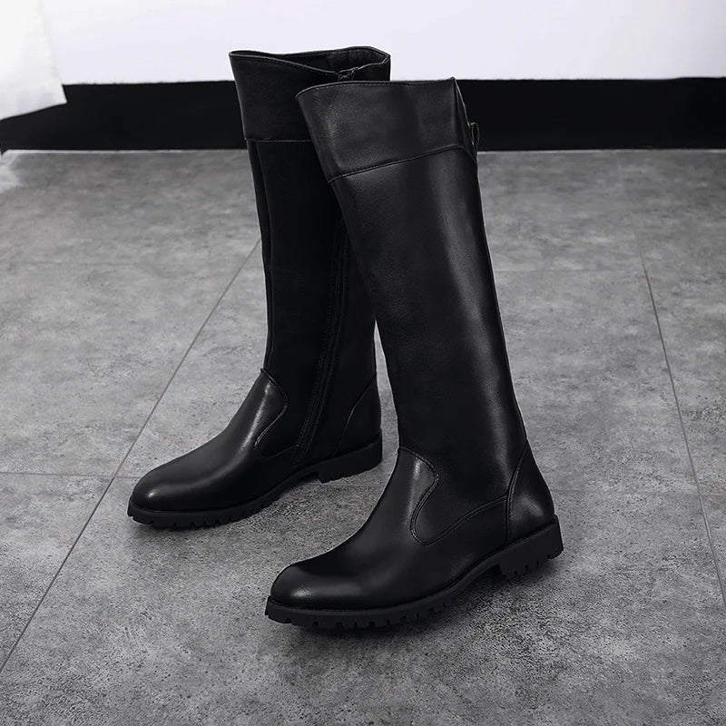 Men Horse Riding Boots  / Microfiber Leather Equestrian  Boots @ ghoddosh.com