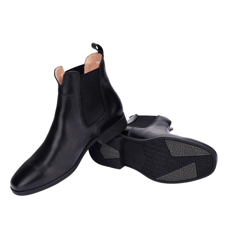 Cowhide Chelsea-Style Riding Boots – Real Leather Ankle Boots for Equestrian & Everyday Wear