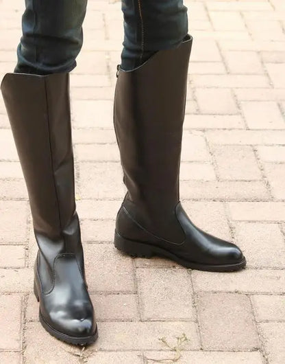 Men's Tall Leather Equestrian Boots – Knee-High Military Parade Riding Footwear @ ghoddosh.com