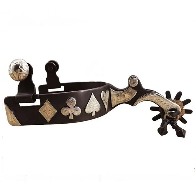 2pcs Horse Riding Bronzed Western Style Spurs with Leather Belt . Ghoddosh