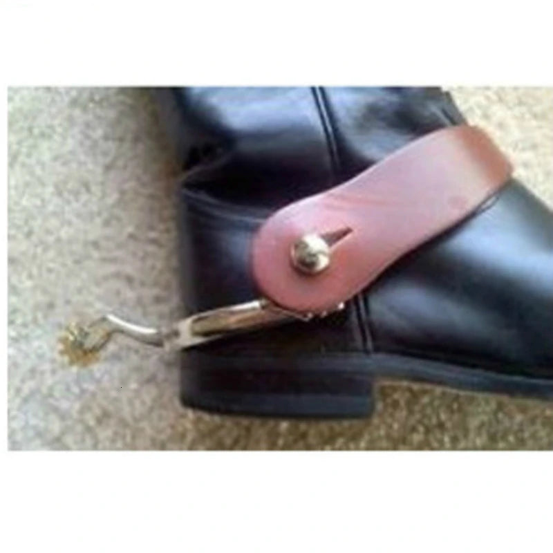 2pcs Horse Riding Bronzed Western Style Spurs with Leather Belt . Ghoddosh