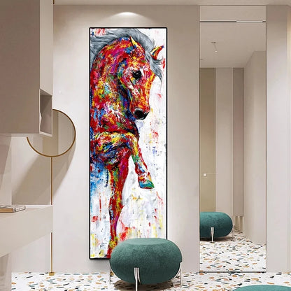 Unframed  Big Size Horse Canvas Painting Posters   @ ghoddosh.com