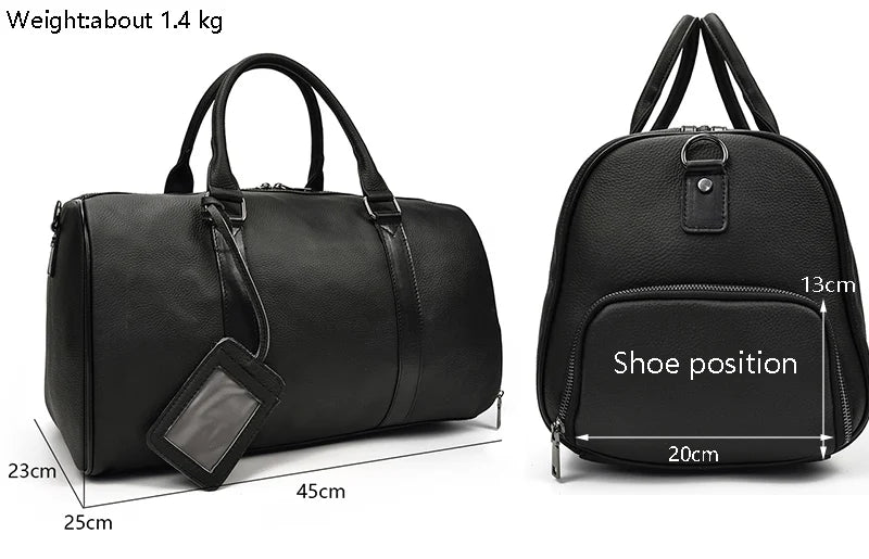 Luxury Genuine cow Leather Equipment Travel Bag - Ghoddosh 