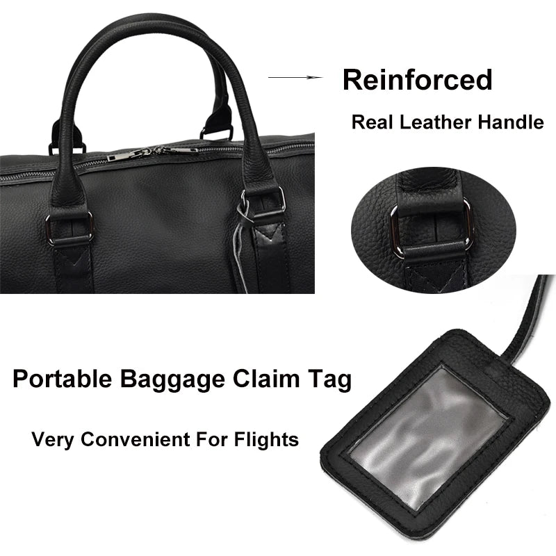 Luxury Genuine cow Leather Equipment Travel Bag - Ghoddosh 