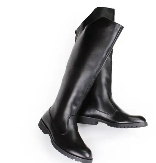 Men's Tall Leather Equestrian Boots – Knee-High Military Parade Riding Footwear @ ghoddosh.com