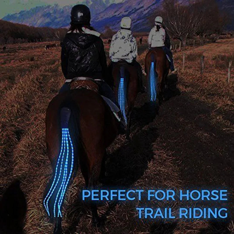 New 100CM Horse Tail USB Lights  / Chargeable LED Crupper Horse Harness