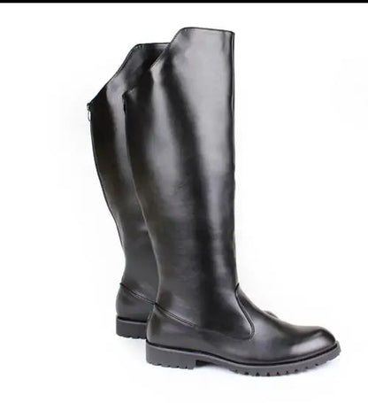 Men's Tall Leather Equestrian Boots – Knee-High Military Parade Riding Footwear @ ghoddosh.com