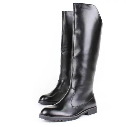 Men's Tall Leather Equestrian Boots – Knee-High Military Parade Riding Footwear @ ghoddosh.com