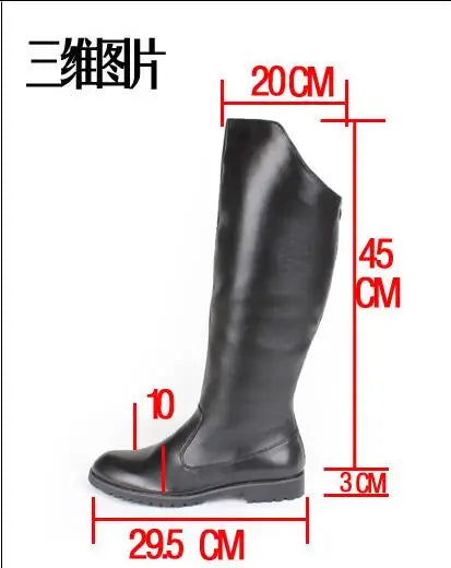Men's Tall Leather Equestrian Boots – Knee-High Military Parade Riding Footwear @ ghoddosh.com