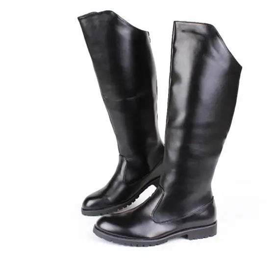 Men's Tall Leather Equestrian Boots – Knee-High Military Parade Riding Footwear @ ghoddosh.com