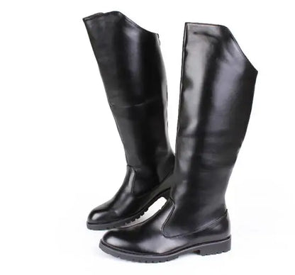 Men's Tall Leather Equestrian Boots – Knee-High Military Parade Riding Footwear @ ghoddosh.com
