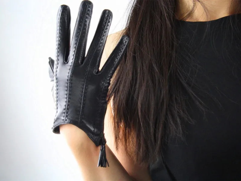 Touchscreen Women Genuine Leather Goatskin Gloves . Ghoddosh 