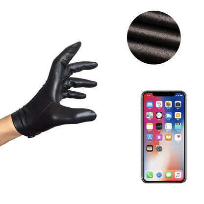 Men's Unlined Luxury Italy Thin Leather Wrist Gloves  / Mobile Friendly . Ghoddosh