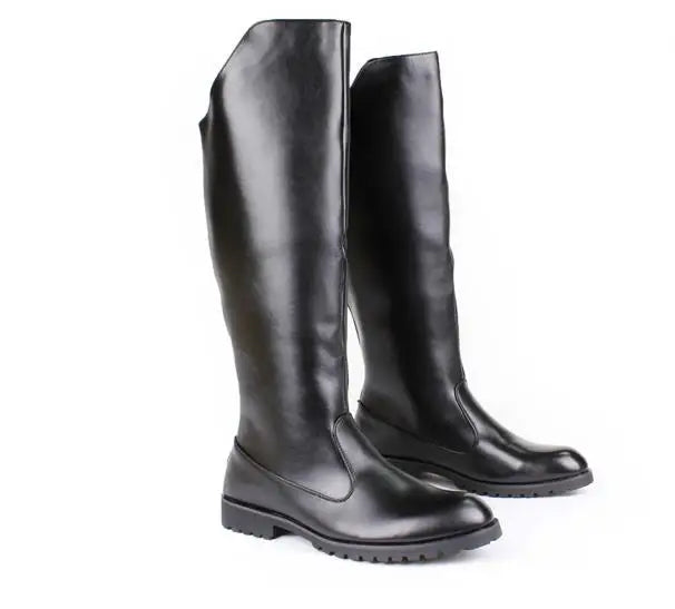 Men's Tall Leather Equestrian Boots – Knee-High Military Parade Riding Footwear @ ghoddosh.com