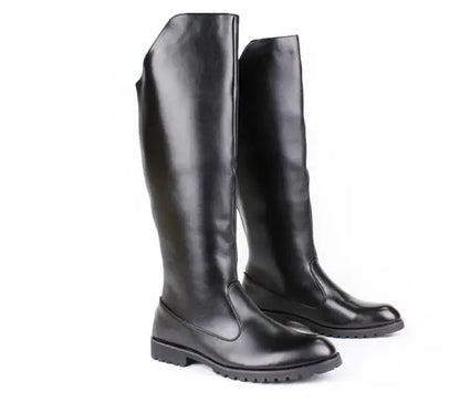 Men's Tall Leather Equestrian Boots – Knee-High Military Parade Riding Footwear @ ghoddosh.com