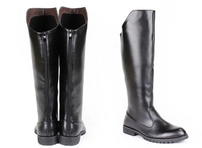 Men's Tall Leather Equestrian Boots – Knee-High Military Parade Riding Footwear @ ghoddosh.com