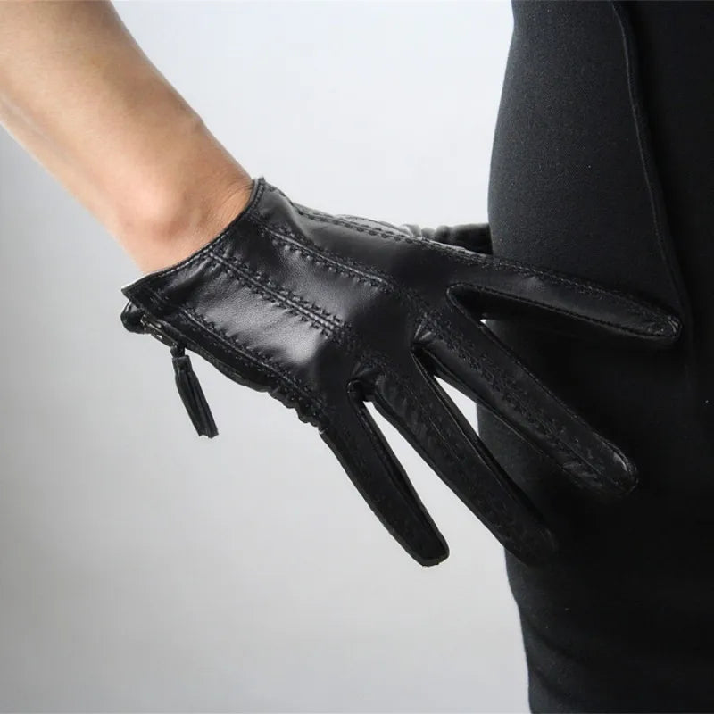 Touchscreen Women Genuine Leather Goatskin Gloves . Ghoddosh 