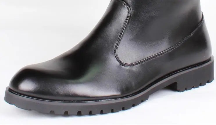 Men's Tall Leather Equestrian Boots – Knee-High Military Parade Riding Footwear @ ghoddosh.com