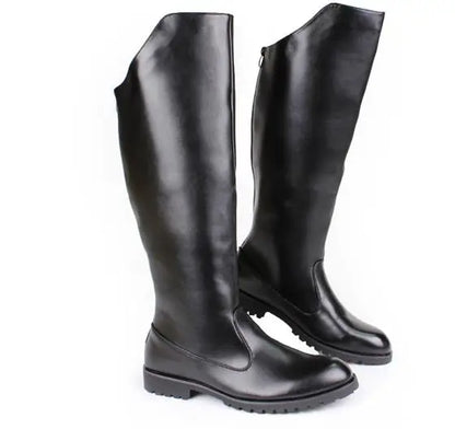 Men's Tall Leather Equestrian Boots – Knee-High Military Parade Riding Footwear @ ghoddosh.com