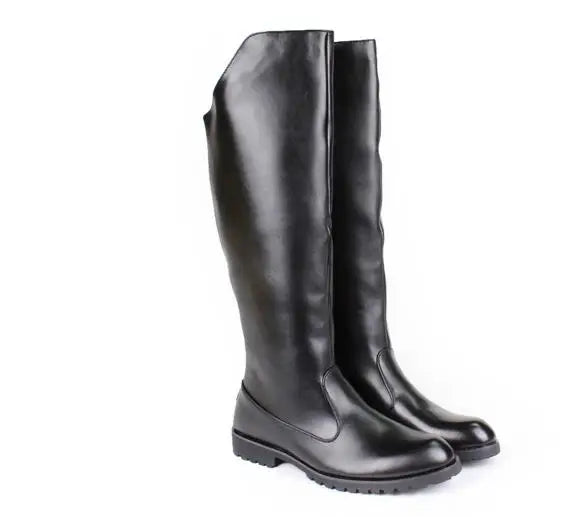 Men's Tall Leather Equestrian Boots – Knee-High Military Parade Riding Footwear @ ghoddosh.com