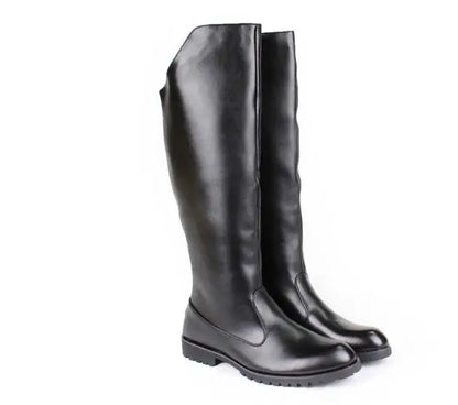 Men's Tall Leather Equestrian Boots – Knee-High Military Parade Riding Footwear @ ghoddosh.com