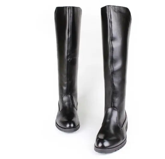 Men's Tall Leather Equestrian Boots – Knee-High Military Parade Riding Footwear @ ghoddosh.com