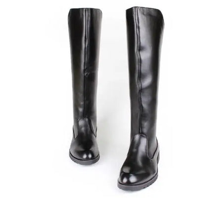 Men's Tall Leather Equestrian Boots – Knee-High Military Parade Riding Footwear @ ghoddosh.com