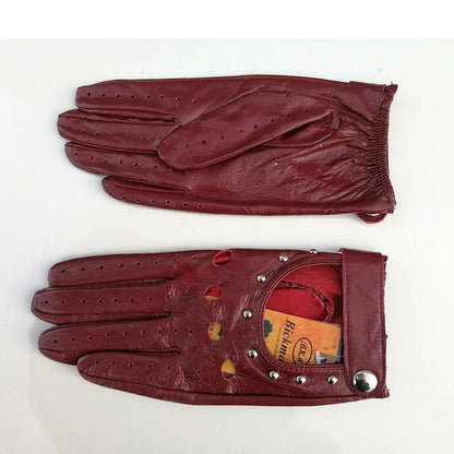  Equestrian Summer  Women's  Leather Gloves / Unlined Fashion Hollow Out Style . Ghoddosh