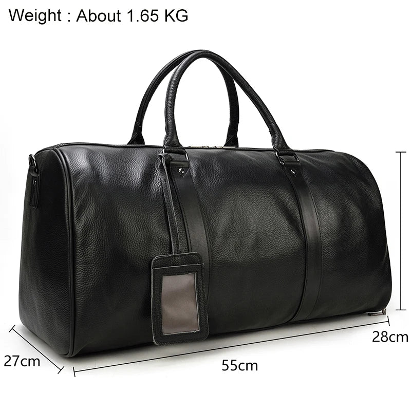 Luxury Genuine cow Leather Equipment Travel Bag - Ghoddosh 