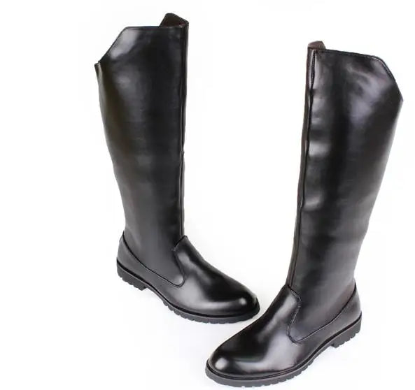 Men's Tall Leather Equestrian Boots – Knee-High Military Parade Riding Footwear @ ghoddosh.com