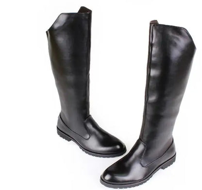 Men's Tall Leather Equestrian Boots – Knee-High Military Parade Riding Footwear @ ghoddosh.com