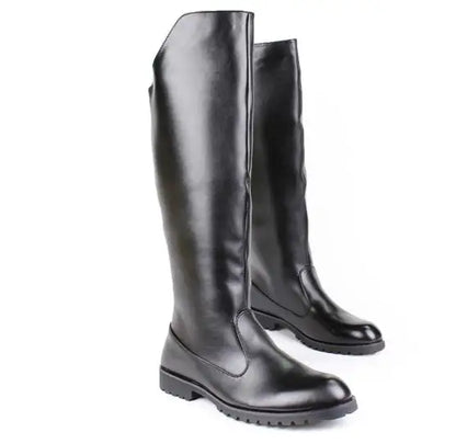 Men's Tall Leather Equestrian Boots – Knee-High Military Parade Riding Footwear @ ghoddosh.com